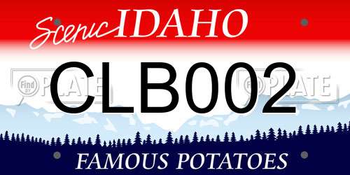 CLB002 Idaho License Plate