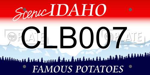 CLB007 Idaho License Plate