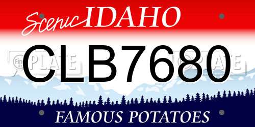 CLB7680 Idaho License Plate