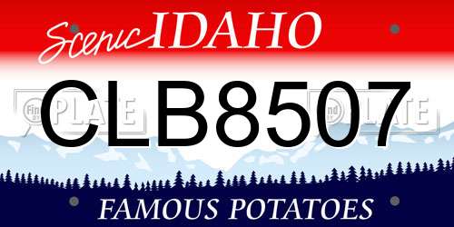 CLB8507 Idaho License Plate