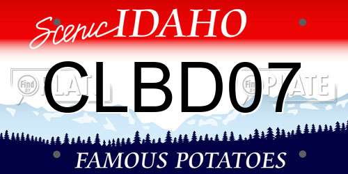CLBD07 Idaho License Plate