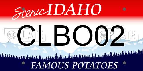 CLBO02 Idaho License Plate