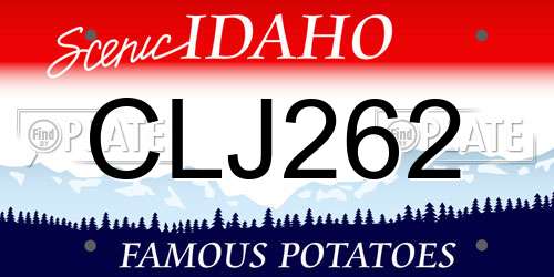 CLJ262 Idaho License Plate