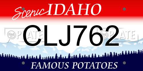 CLJ762 Idaho License Plate