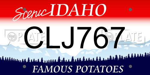 CLJ767 Idaho License Plate