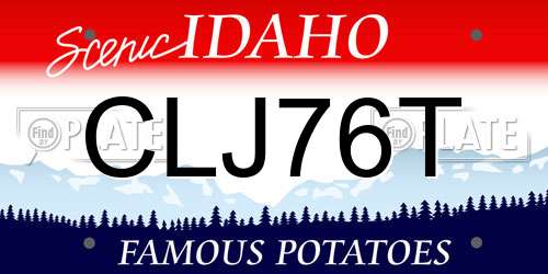 CLJ76T Idaho License Plate