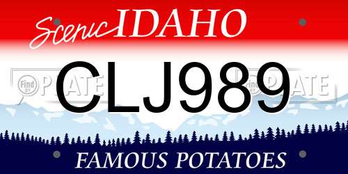 CLJ989 Idaho License Plate