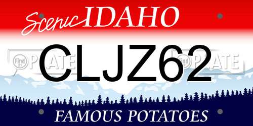 CLJZ62 Idaho License Plate
