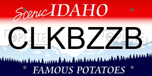 CLKBZZB Idaho License Plate