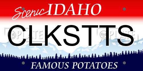 CLKSTTS Idaho License Plate