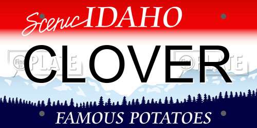 CLOVER Idaho License Plate