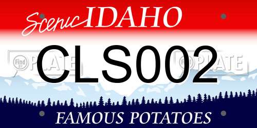 CLS002 Idaho License Plate