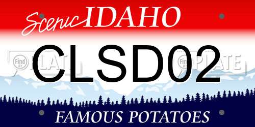 CLSD02 Idaho License Plate