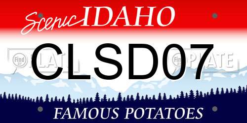 CLSD07 Idaho License Plate