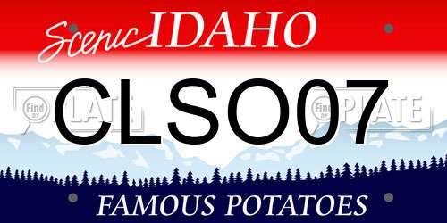 CLSO07 Idaho License Plate