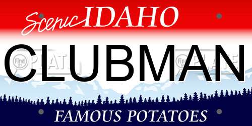 CLUBMAN Idaho License Plate