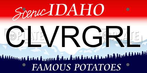 CLVRGRL Idaho License Plate