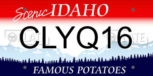 CLYQ16 Idaho License Plate