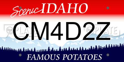 CM4D2Z Idaho License Plate