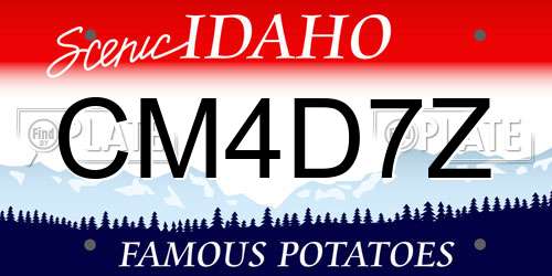 CM4D7Z Idaho License Plate