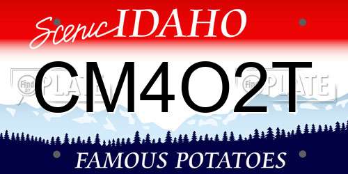 CM4O2T Idaho License Plate