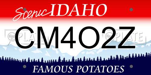 CM4O2Z Idaho License Plate
