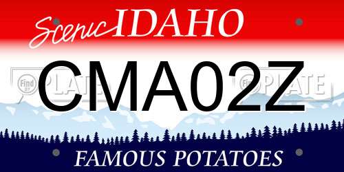 CMA02Z Idaho License Plate