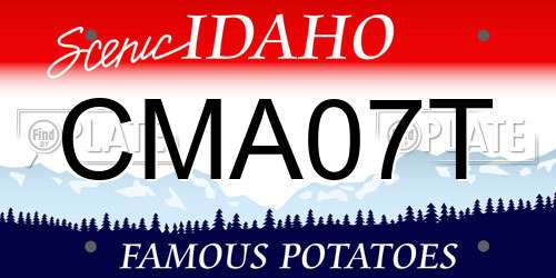 CMA07T Idaho License Plate