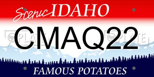 CMAQ22 Idaho License Plate