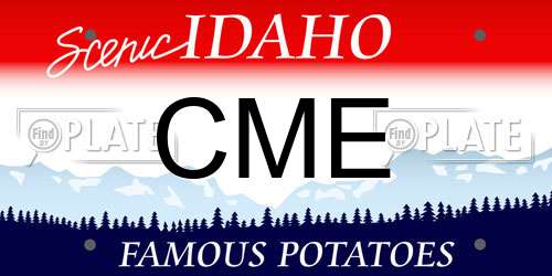 CME Idaho License Plate
