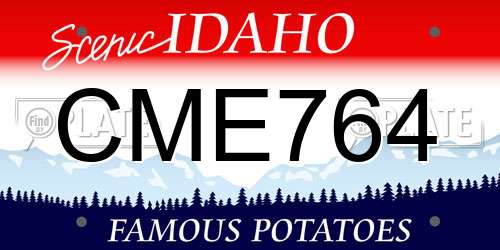 CME764 Idaho License Plate