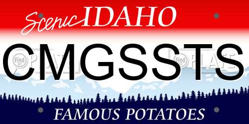 CMGSSTS Idaho License Plate