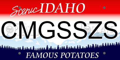 CMGSSZS Idaho License Plate