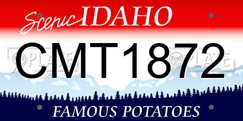 CMT1872 Idaho License Plate