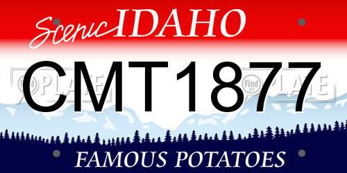 CMT1877 Idaho License Plate