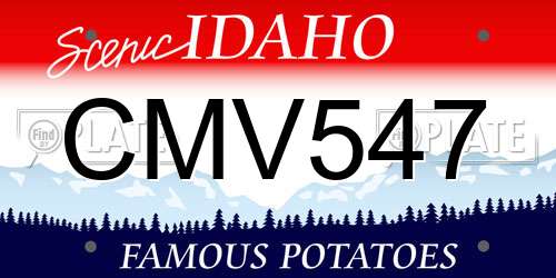 CMV547 Idaho License Plate
