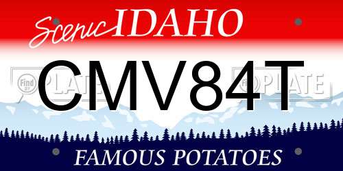 CMV84T Idaho License Plate