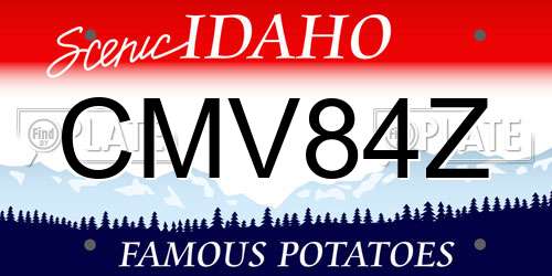 CMV84Z Idaho License Plate