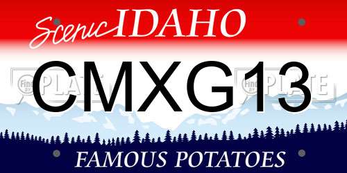 CMXG13 Idaho License Plate