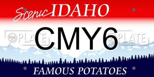 CMY6 Idaho License Plate