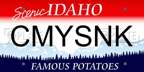 CMYSNK Idaho License Plate