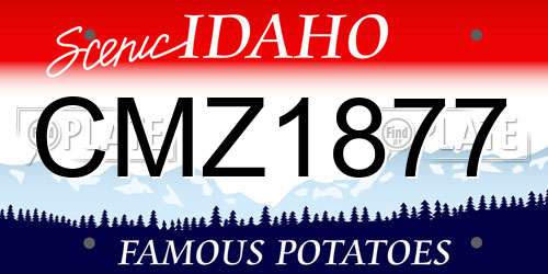 CMZ1877 Idaho License Plate