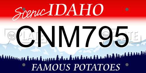 CNM795 Idaho License Plate