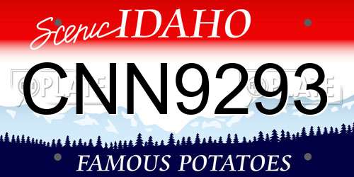 CNN9293 Idaho License Plate