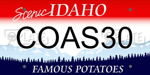 COAS30 Idaho License Plate
