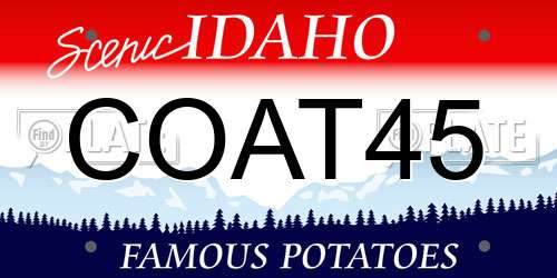 COAT45 Idaho License Plate