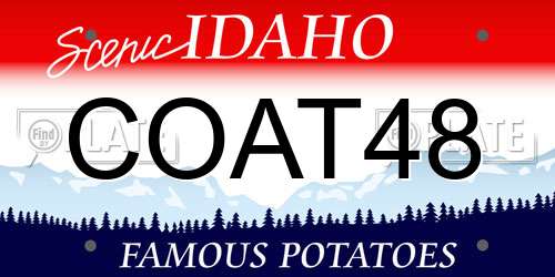COAT48 Idaho License Plate