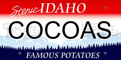 COCOAS Idaho License Plate