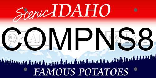 COMPNS8 Idaho License Plate