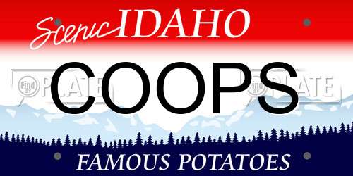 COOPS Idaho License Plate